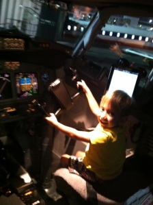 Sitting in the co-pilot's seat on the BIG Airplane!!